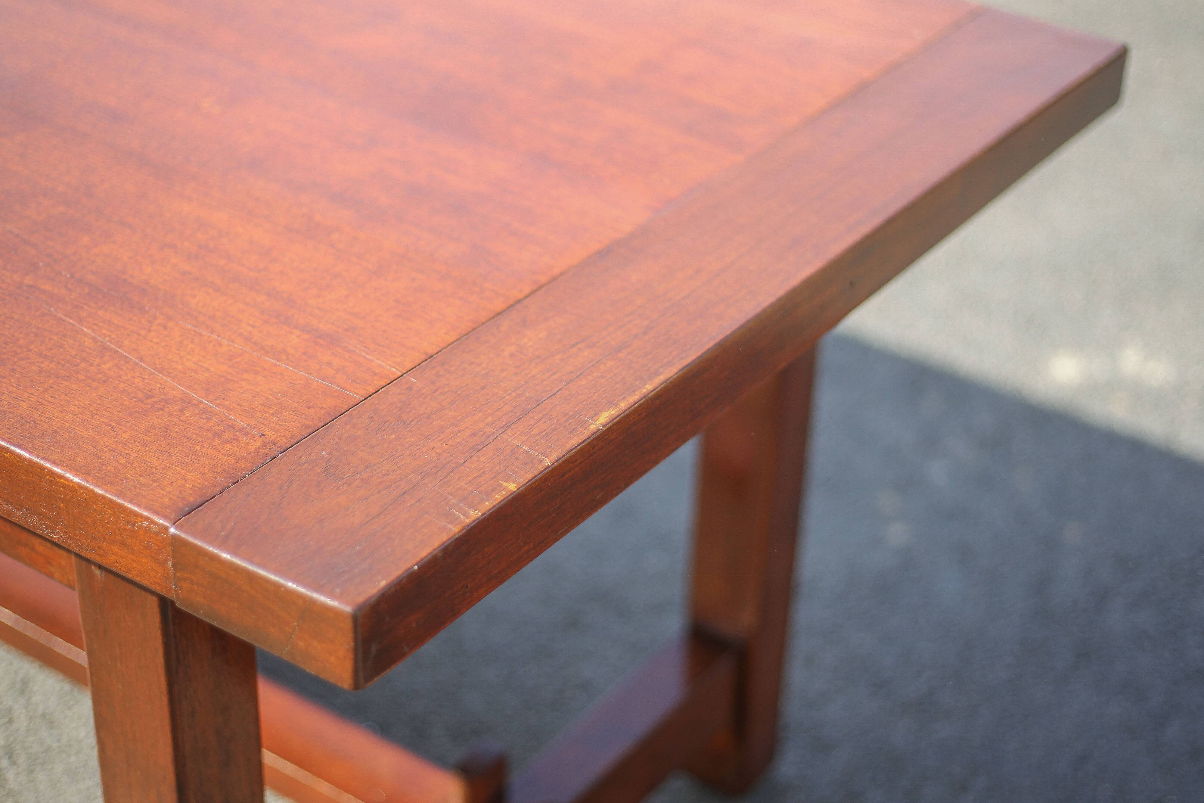 Farmhouse table with extensions and its 2 benches, living room table, solid wood table, kitchen, chalet, ca