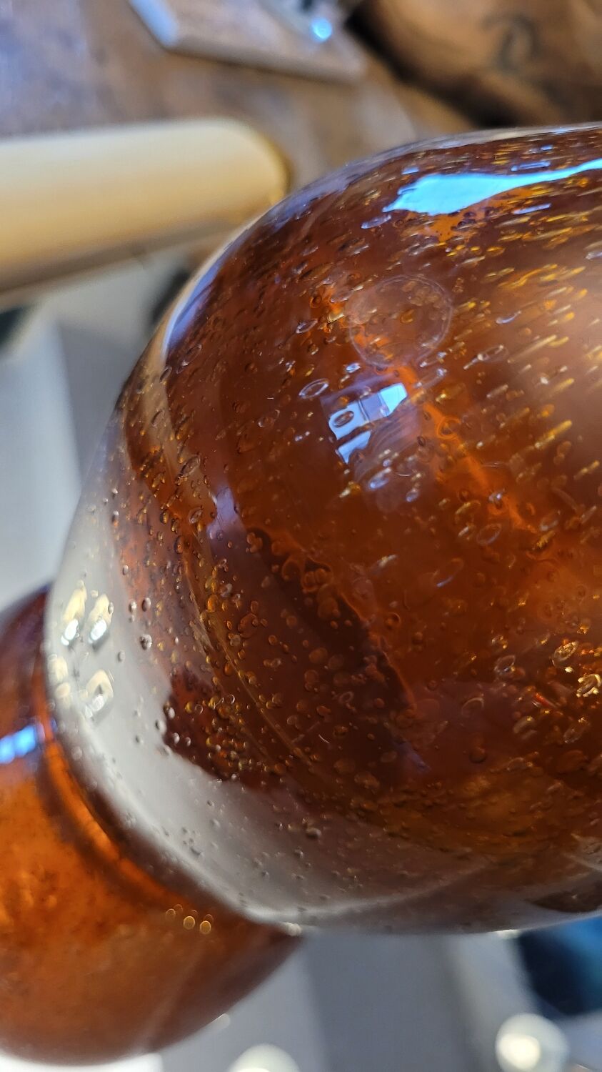 Bubbled glass vase