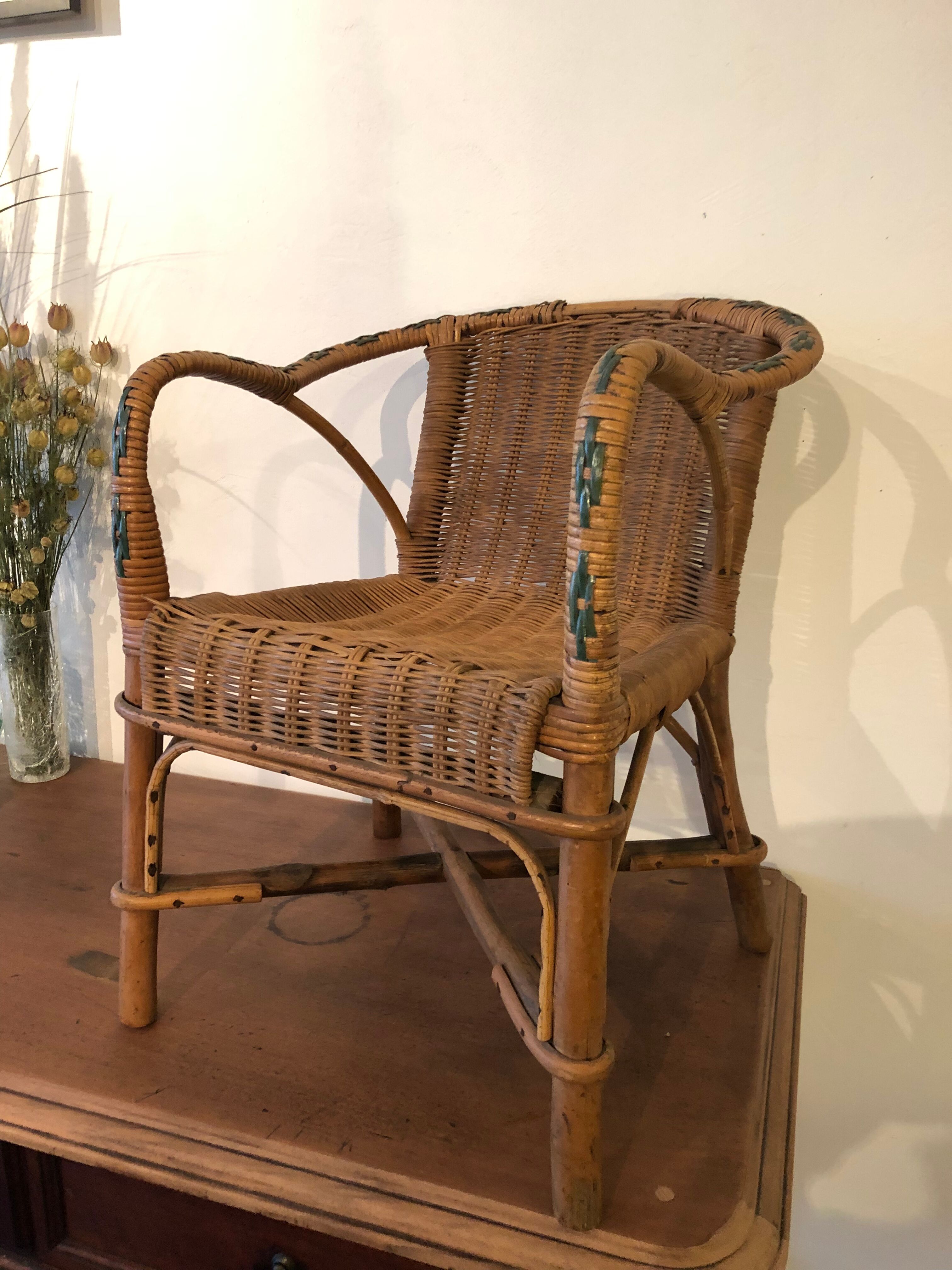 Bistro chair in vintage rattan