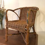 Bistro chair in vintage rattan