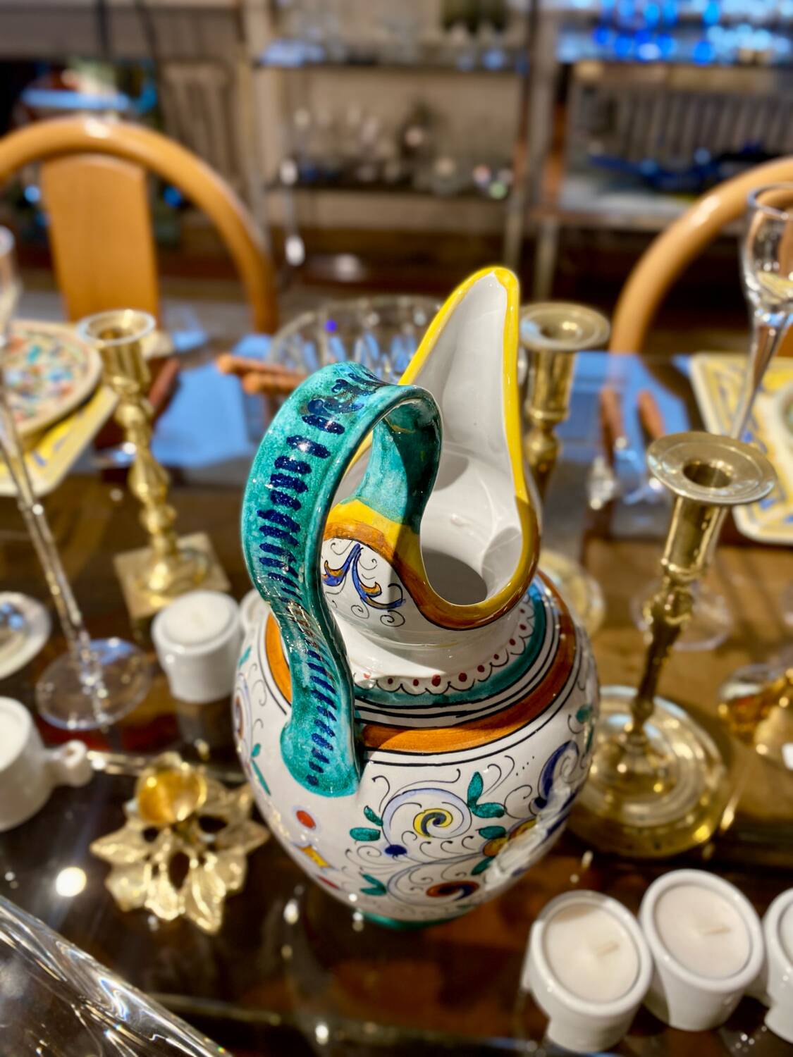 Deruta Italian earthenware pitcher