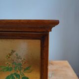 Key holder in wood and brass flower illustration