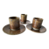 Set of three cups and saucers in pyrite stoneware - Charles Gaudry, Puisaye
