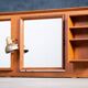 Vintage Freestanding Teak Mirror with Lamp, 1960s