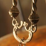 Large glass paste and brass chandelier in Art Deco style.