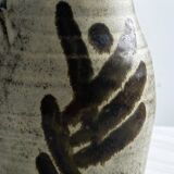 Handcrafted ceramic pitcher, glazed stoneware with abstract decor