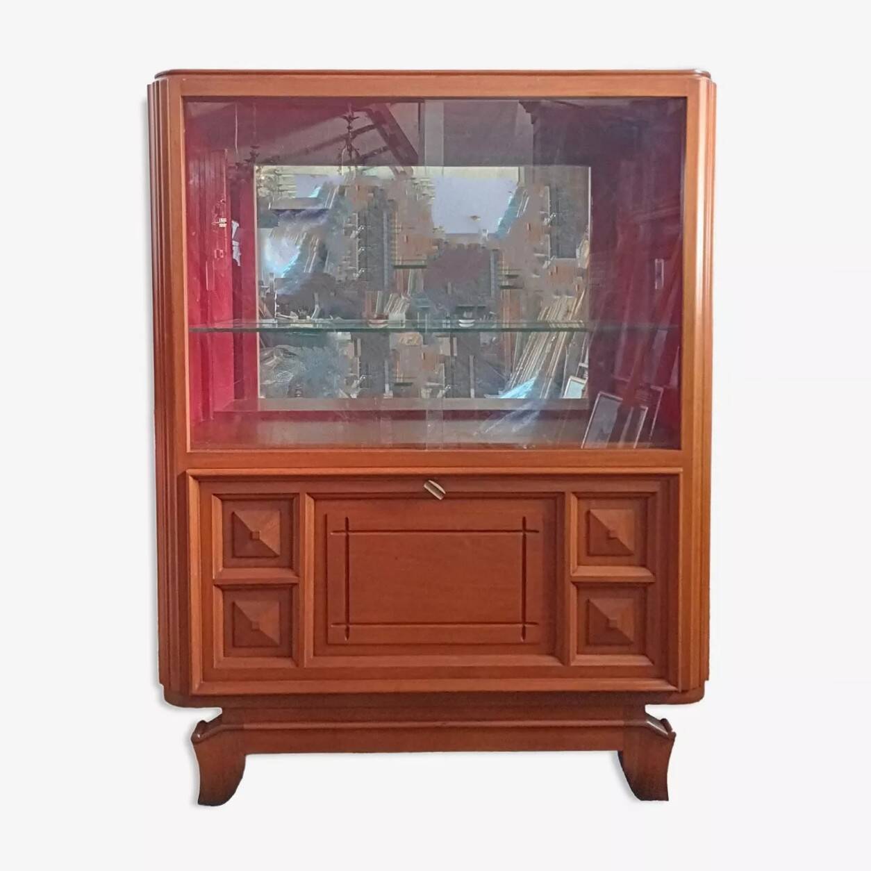 Art Deco display cabinet in walnut