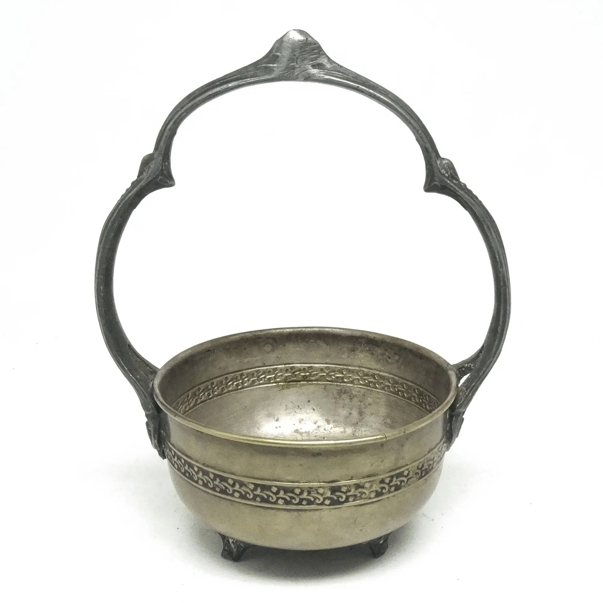 Sugar bowl, Eclecticism, silver-plated brass, tin, Poland, 1930s