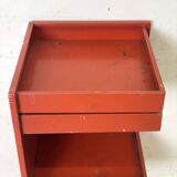 Vintage red metal architect's trolley