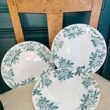 3 flat plates in St. Amand ironstone, Anémone service