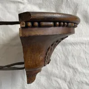 Wall console in solid oak and wrought iron, to be recessed, 19th century.