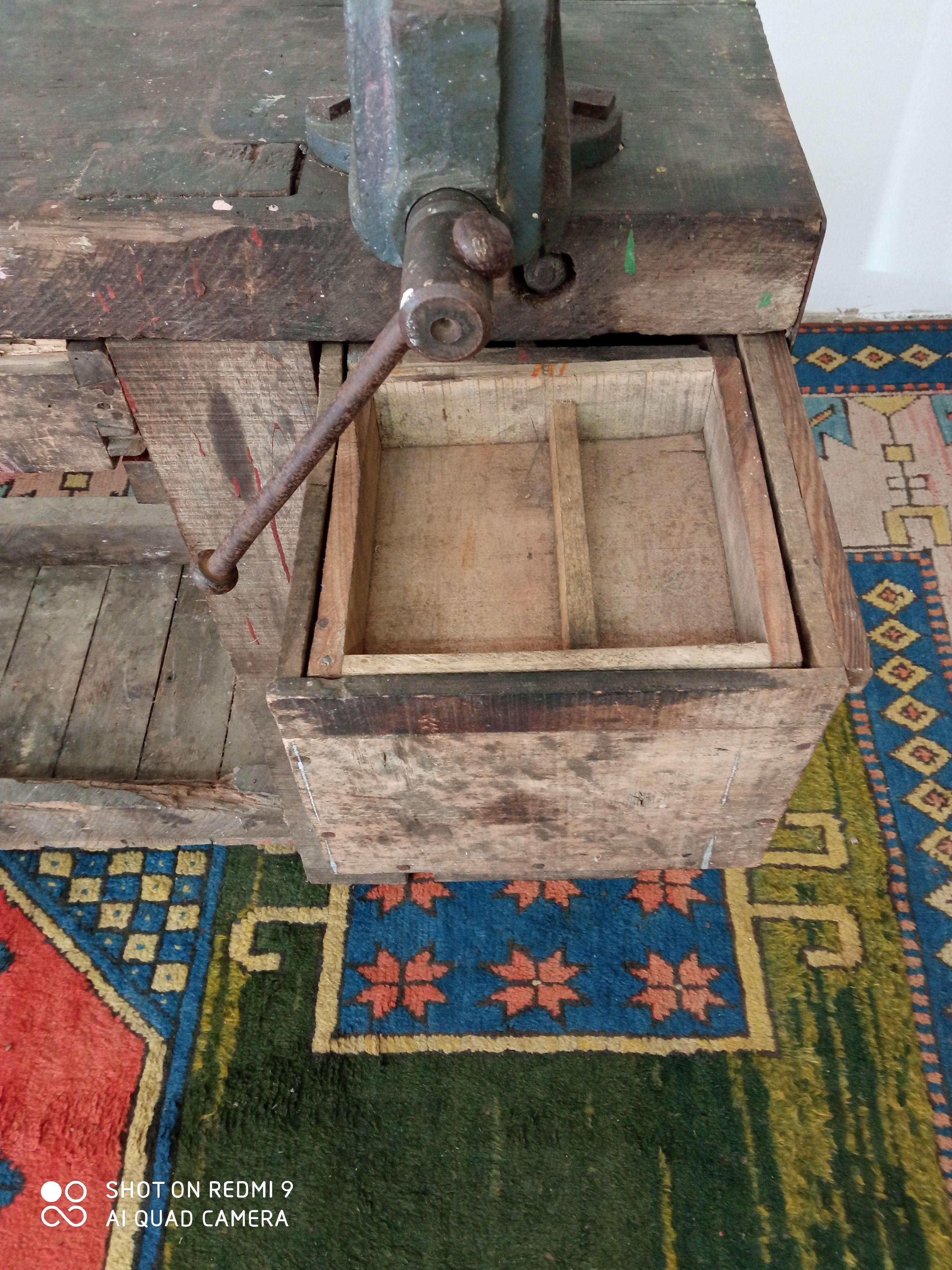 Old oak workbench