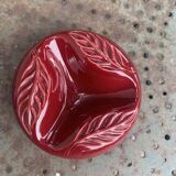 Verceram France Burgundy Red Slip Glazed Ceramic Ashtray