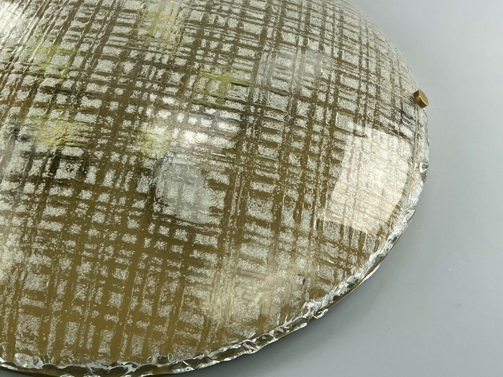 60s 70s lamp light plafoniere flush mount ice glass hillebrand 60s