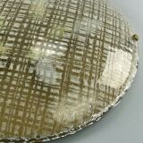 60s 70s lamp light plafoniere flush mount ice glass hillebrand 60s