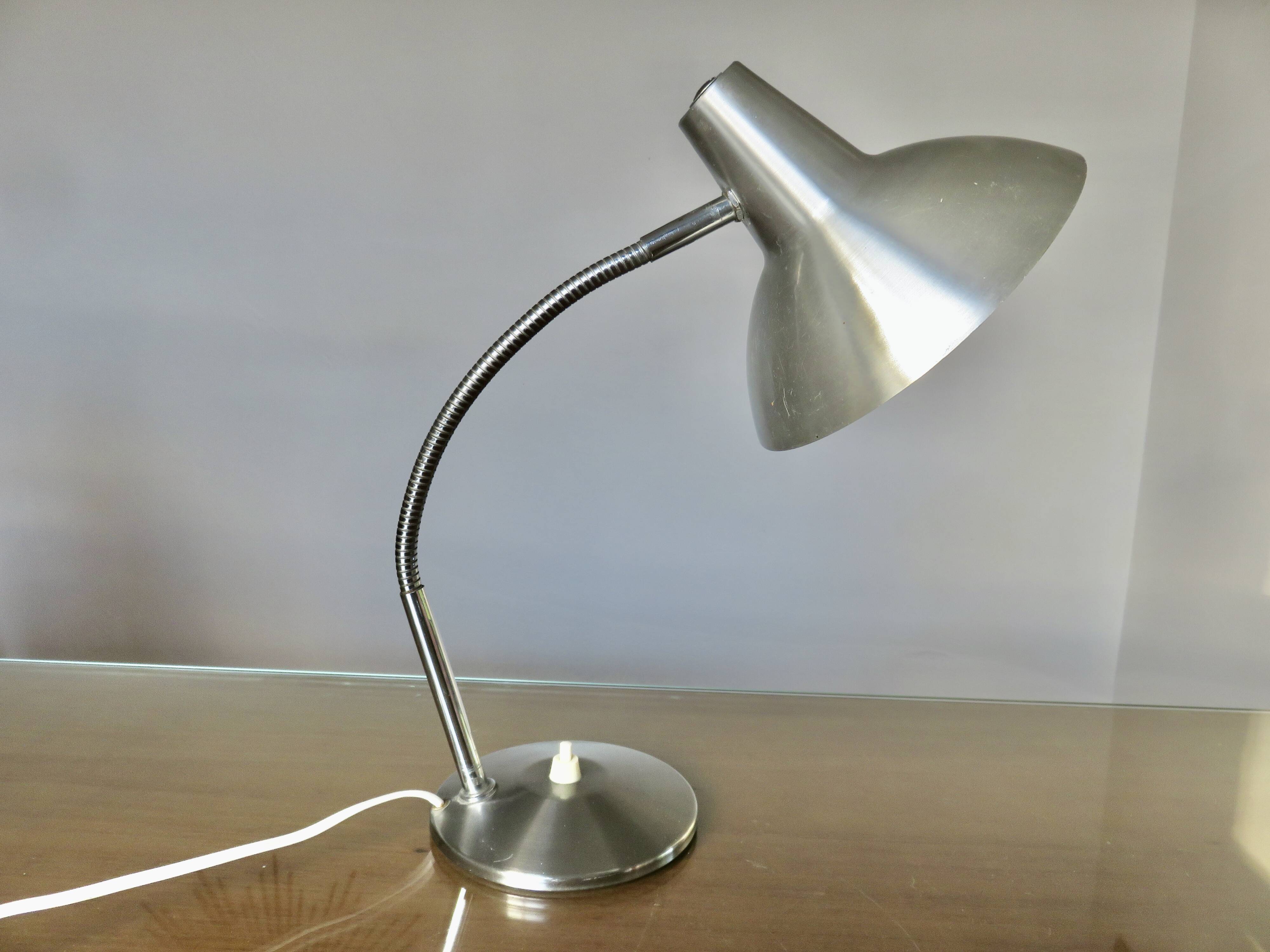 Lampe aluminor en métal chromé, années 60 70