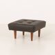 Mid century large ottoman in black leather, 1970s