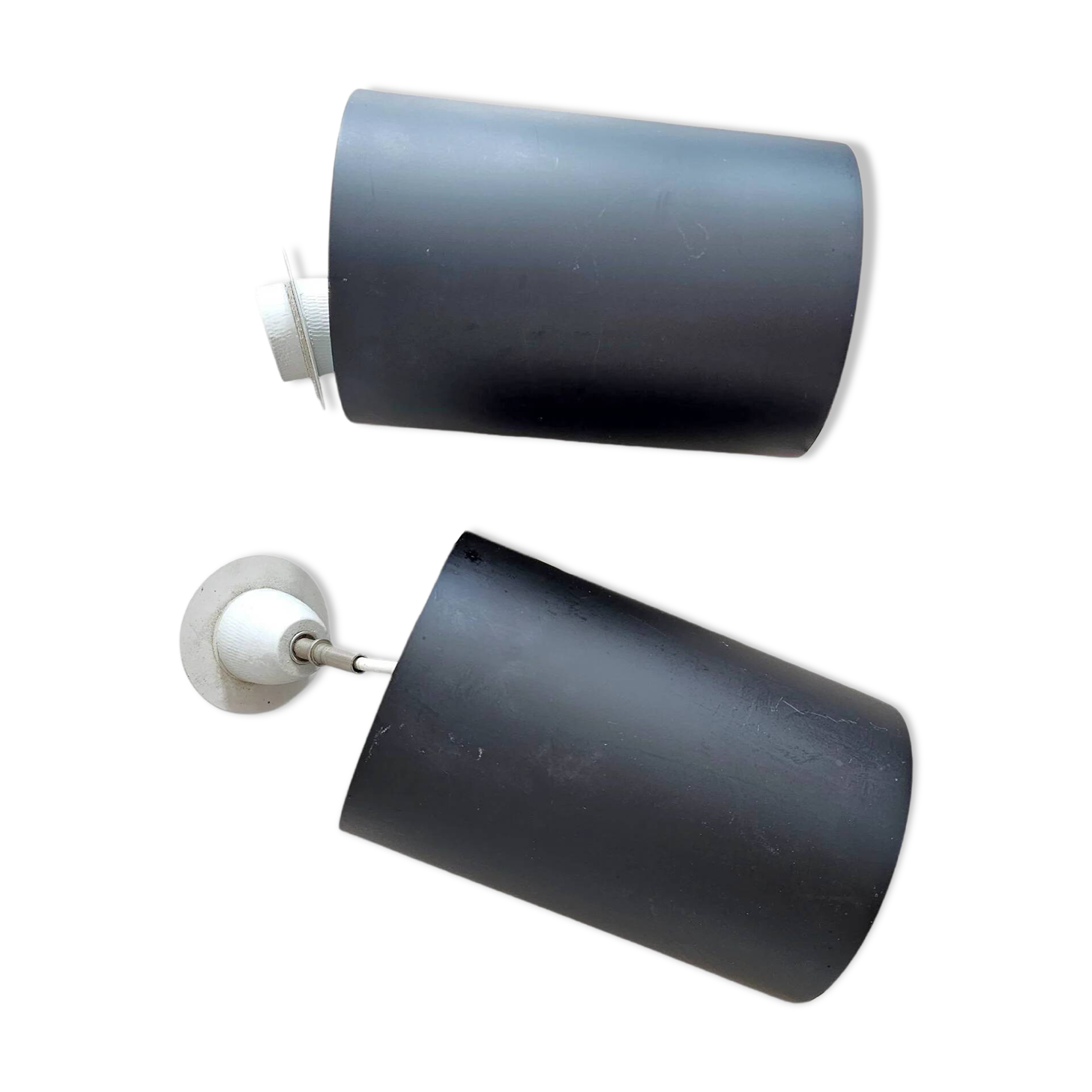2 x Louis Poulsen cylinder pendant lamp / Eila & John Meiling / 1967