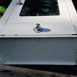 Old bathroom wardrobe in sheet metal of the 50s