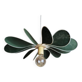 12-blade propeller suspension in rattan and fir green linen