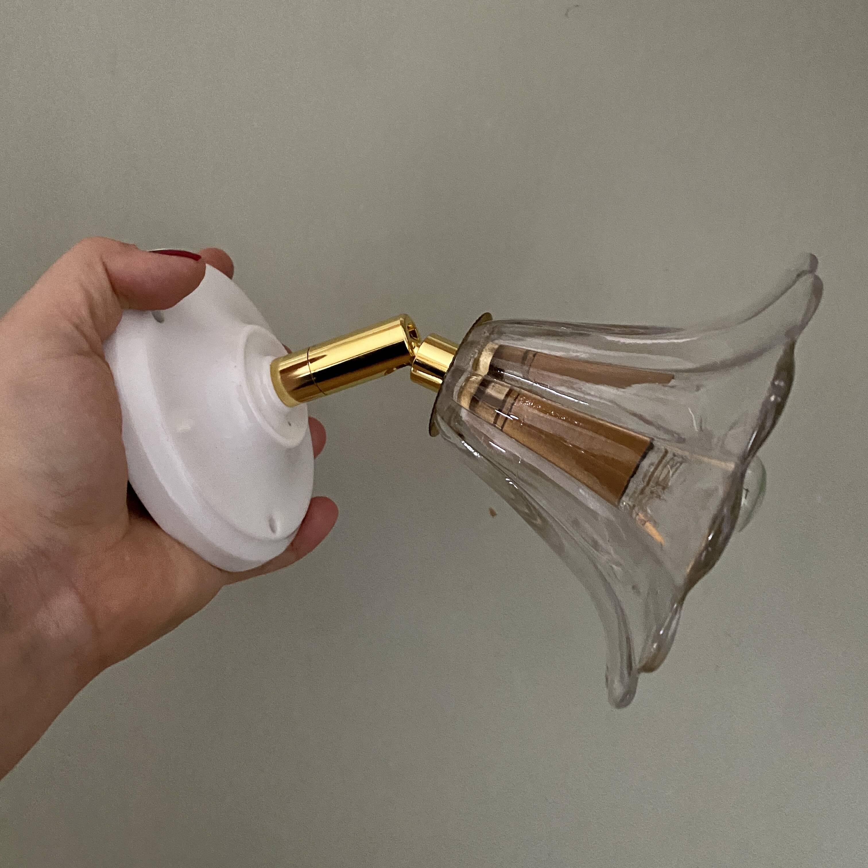 Vintage glass tulip wall light