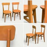Paire de chaises bistrot caramel 1950