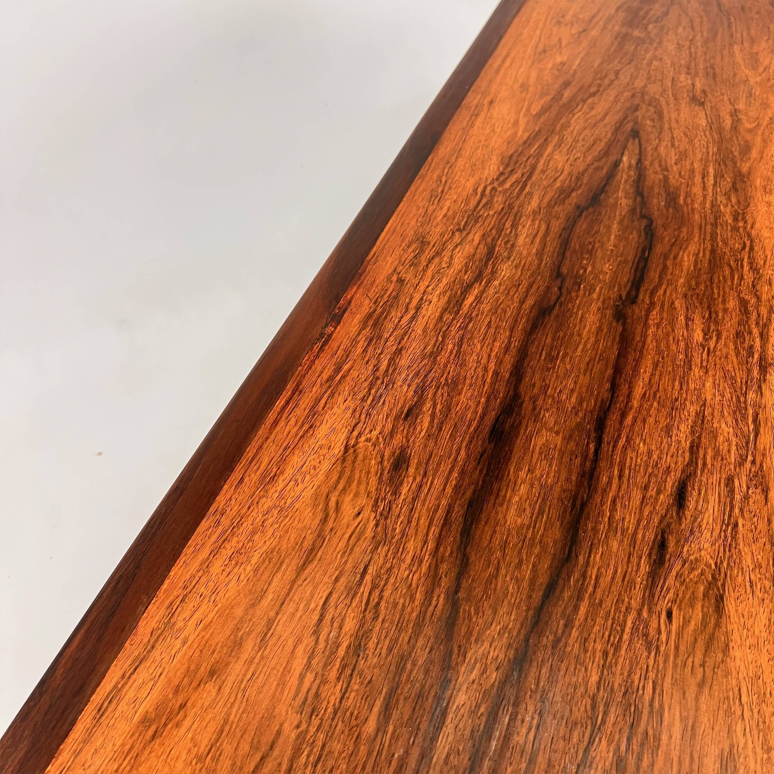 Table basse en palissandre et cuir du milieu du siècle par Topform, années 1960