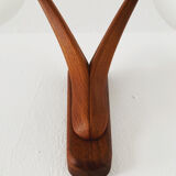 Danish teak and opaline wall lamp