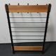 Coatrack mural vintage en teck et métal