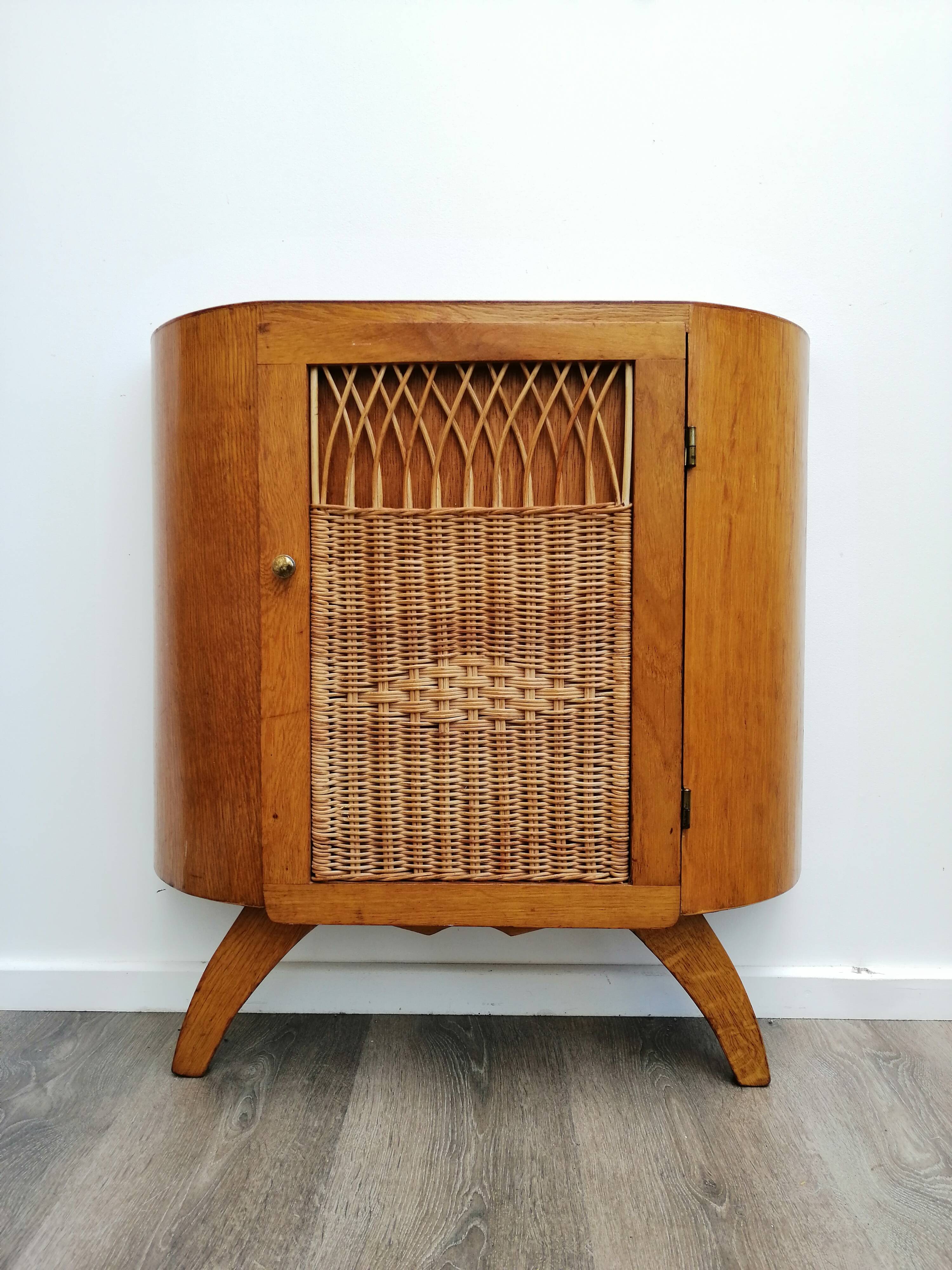 Wooden and rattan buffet
