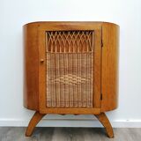 Wooden and rattan buffet