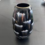 Black, white and gold art deco vase