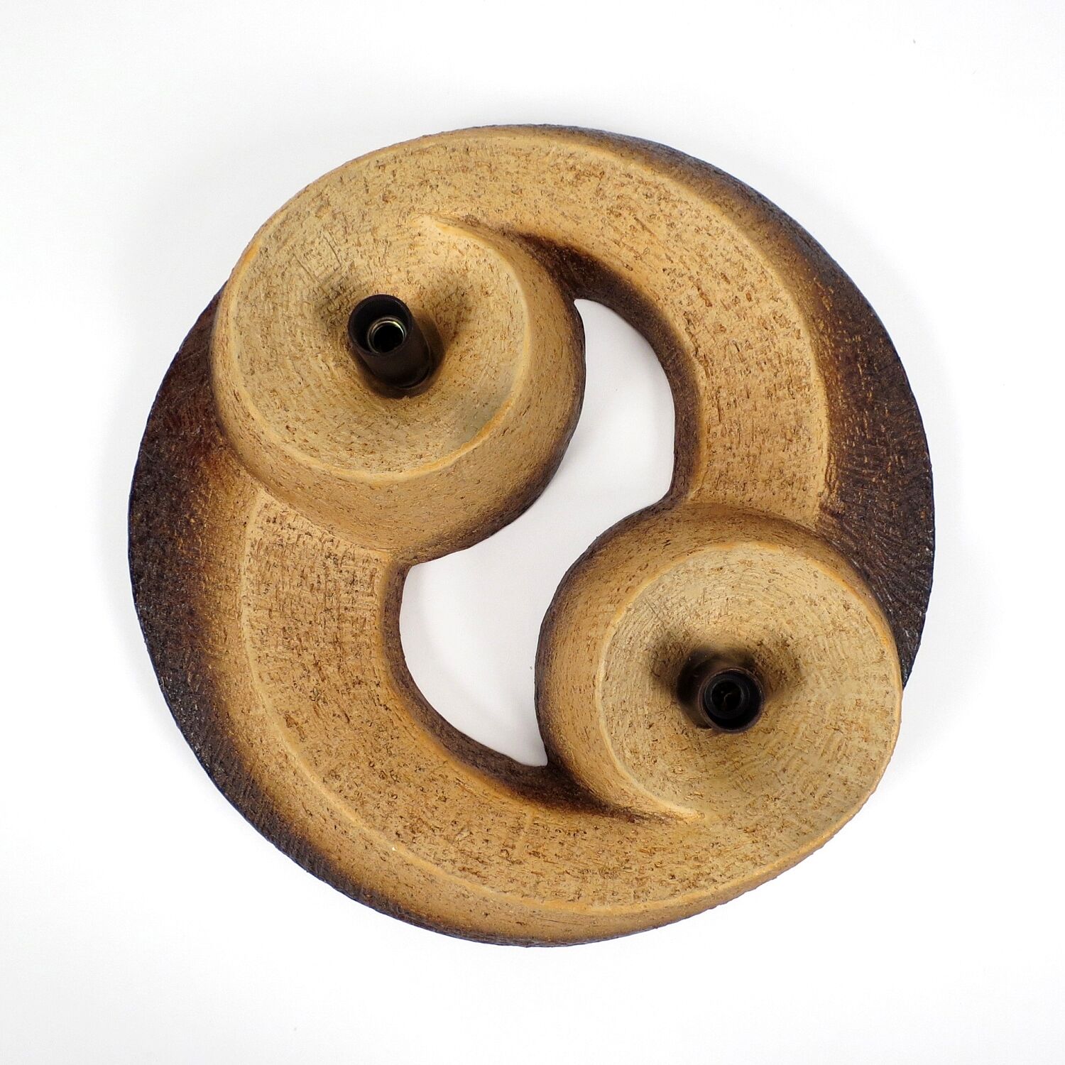Brutalist ceramic wall lamp, 1960s