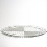 Oval trayhandles, crystal, made in France, art deco