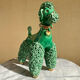 Large green glazed ceramic spaghetti poodle from the 60s.