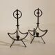 Pair of modernist wrought iron fire dogs