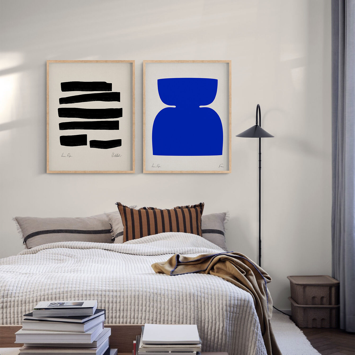 Pair of giclee prints, abstract wall art set of two, 50x70cm