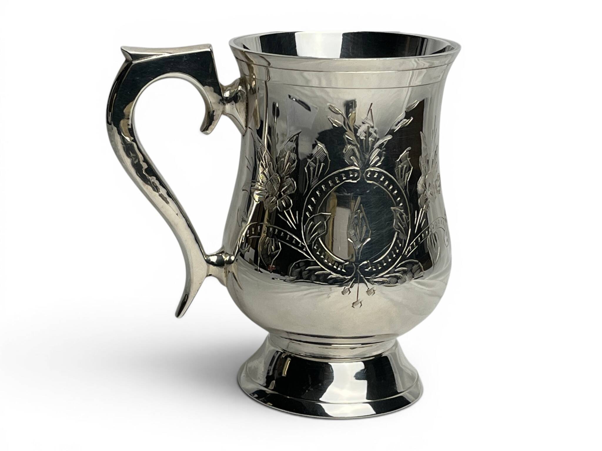 Tableware, silver-plated mug cup from the 20th century.