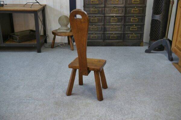 Brutalist chair in solid oak, 1950s