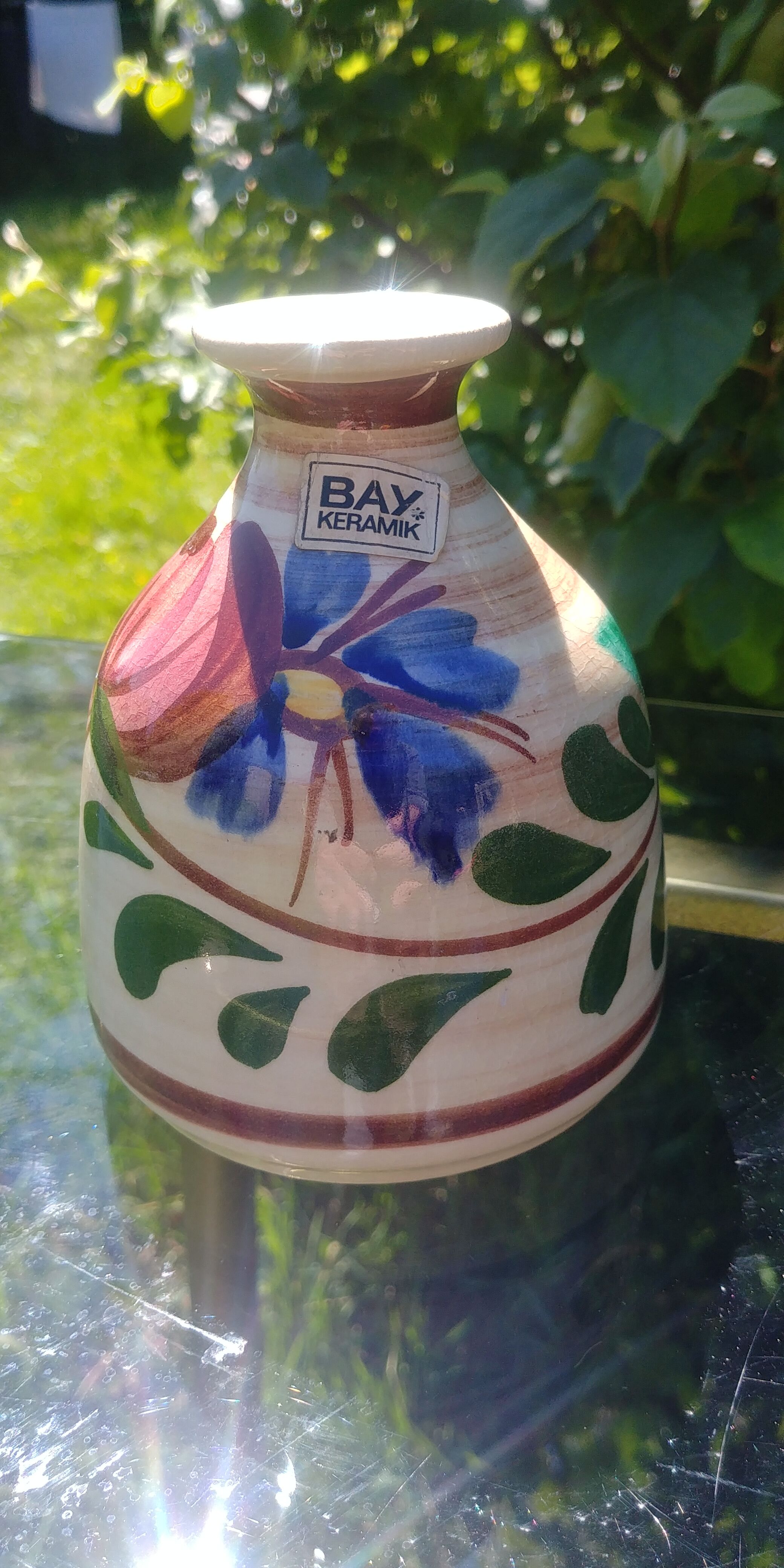 Small Glazed ceramic vase Vintage Bay Keramik W.Germany 60s/70s