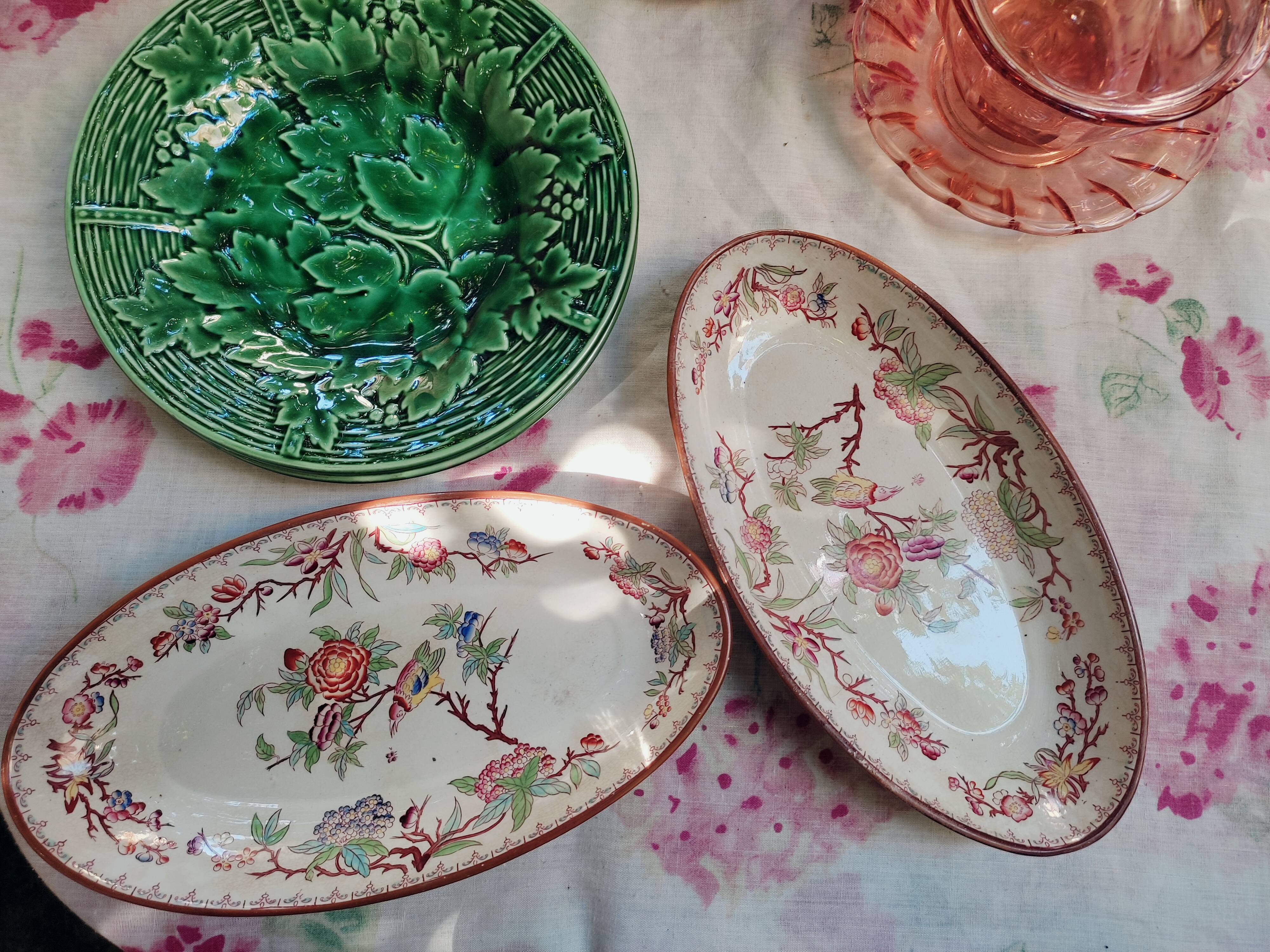 2 earthenware raviers by Sarreguemines