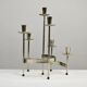 Pair of White Metal “Spiral” Candle holders by Gunnar Ander for Ystad-Metall, Sweden, 1960s