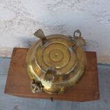 Antique lion heads brass pot cover