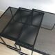 3 trundle tables in perforated sheet metal and black lacquered steel - 80s