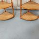 Pair corner shelves bamboo and braided rattan angle bedside tables shelf