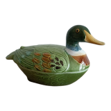 Ancienne terrine canard Michel Caugant céramique verte