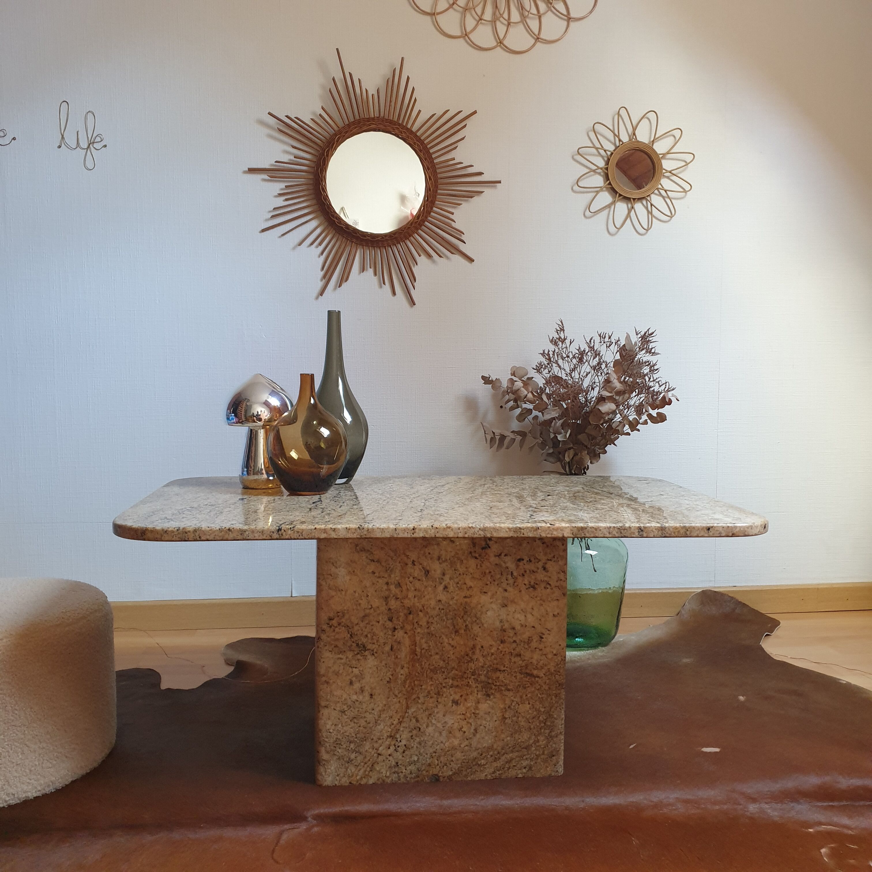 Vintage travertine coffee table