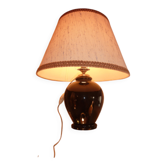 black opaline glass lamp (attributed to Jacques Adnet)