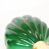 Large pair of Italian glass and brass wall lamps, Italy 1970s