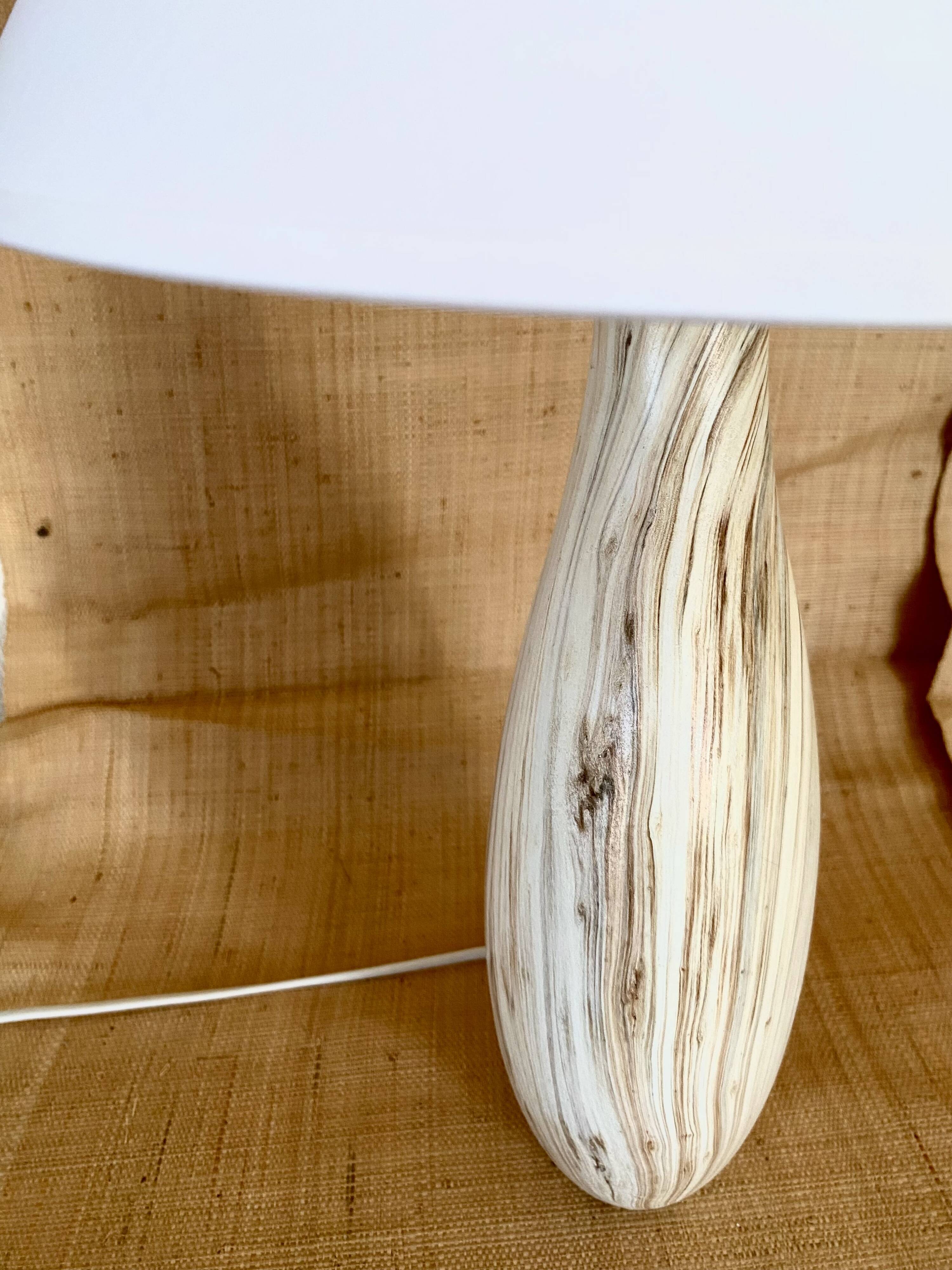 Ceramic lamp, 2M fabric cable, cotton shade